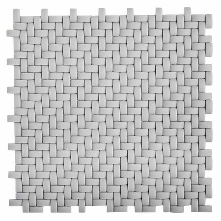 APOLLO TILE Fossil Gray 11.7 in x 11.8 in Recycled Glass Matte Wall Mosaic Tile 4.79 sqft/case, 5PK APLVRE8809A